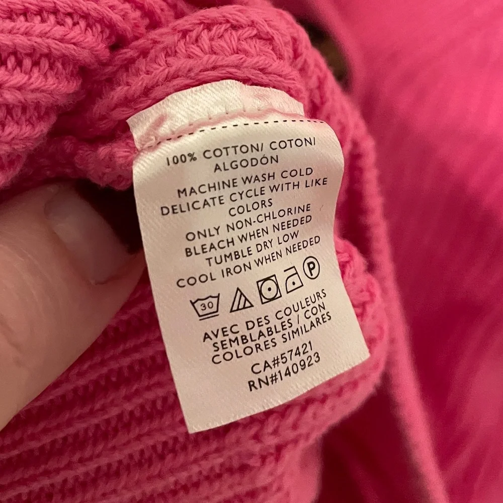 Loft 100% Cotton Hot Pink Cardigan - Picture 6 of 6